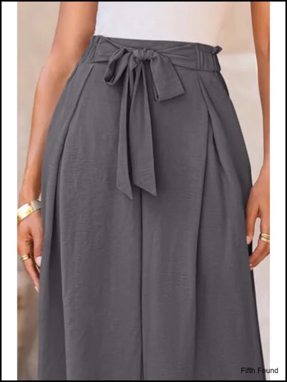 High Waisted Wide Leg Work Pants Palazzo Trousers with Pockets